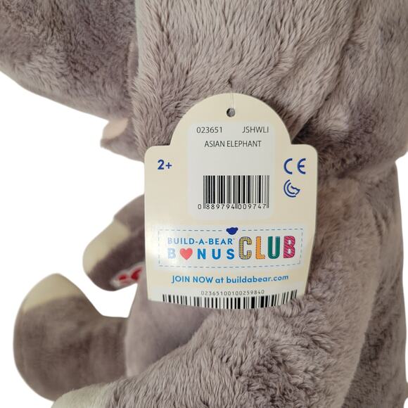 Build-A-Bear Workshop Gray Elephant Plush Stuffed Animal 17" Soft Toy 2018 - Picture 13 of 16